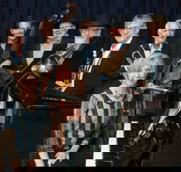 The Caxton Street Jazz Band in the Swigmore Hall at Robert Channon Wines - Whitsundays Accommodation