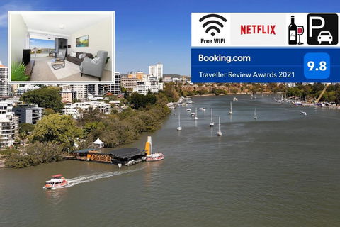 Amazing River View - 3 Bedroom Apartment - Brisbane CBD - Netflix - Fast Wifi - Carpark - Whitsundays Accommodation 0